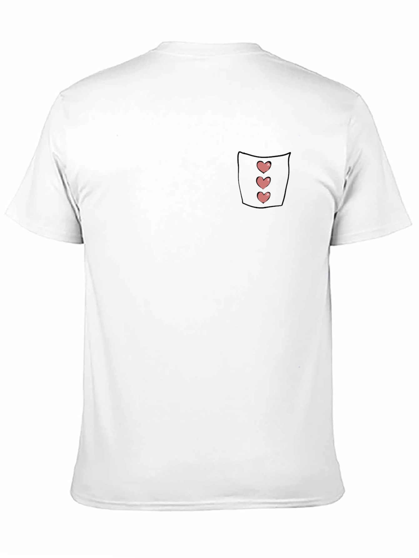 Black T-Shirt with Heart Pocket Design