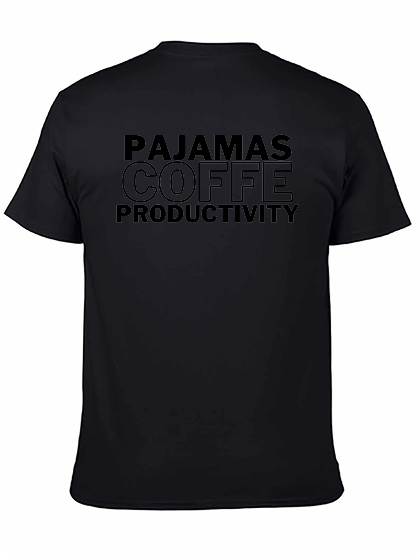 Pajamas Coffee Productivity Black T-Shirt