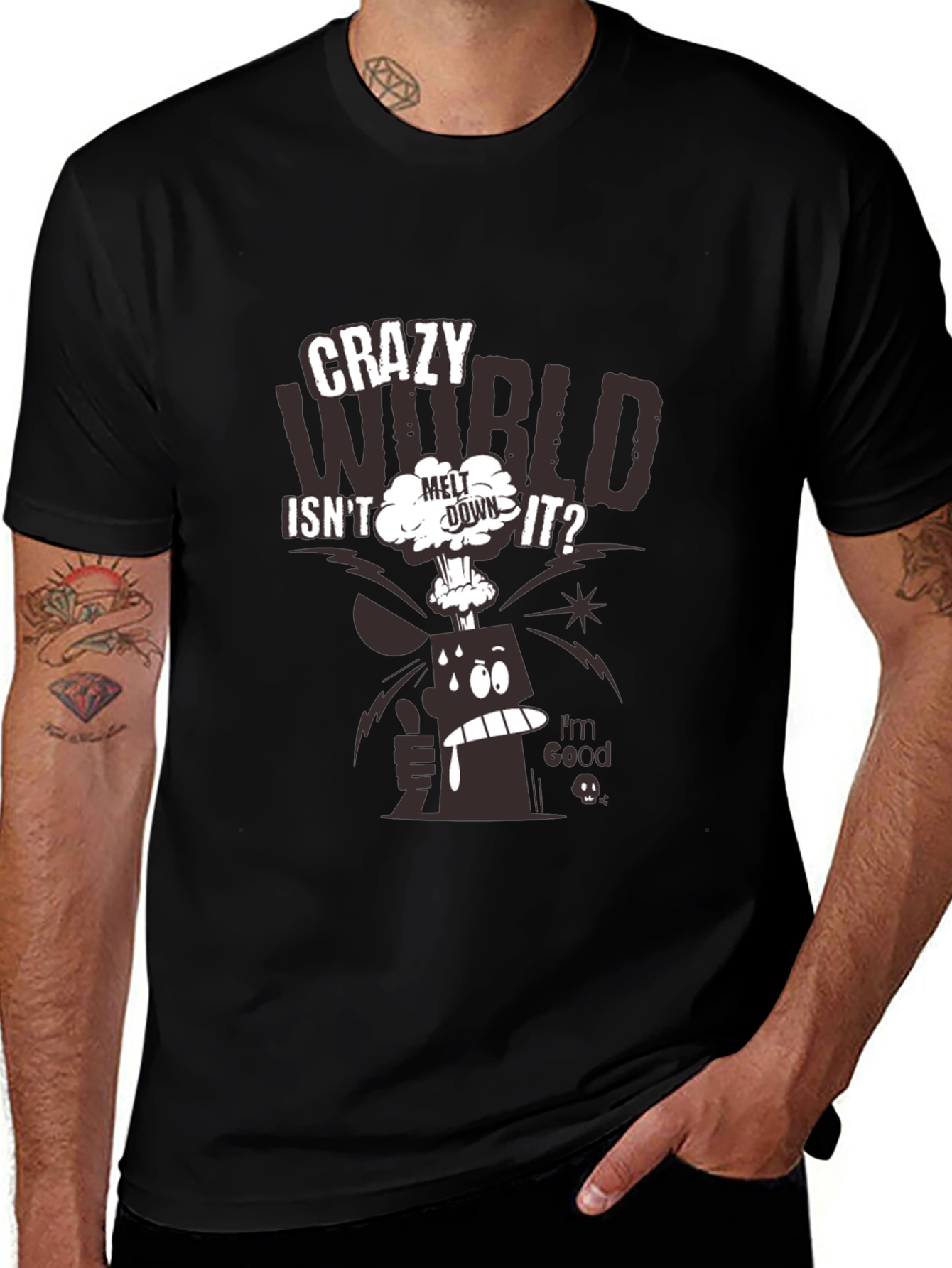 Crazy World Graphic Print T-Shirt