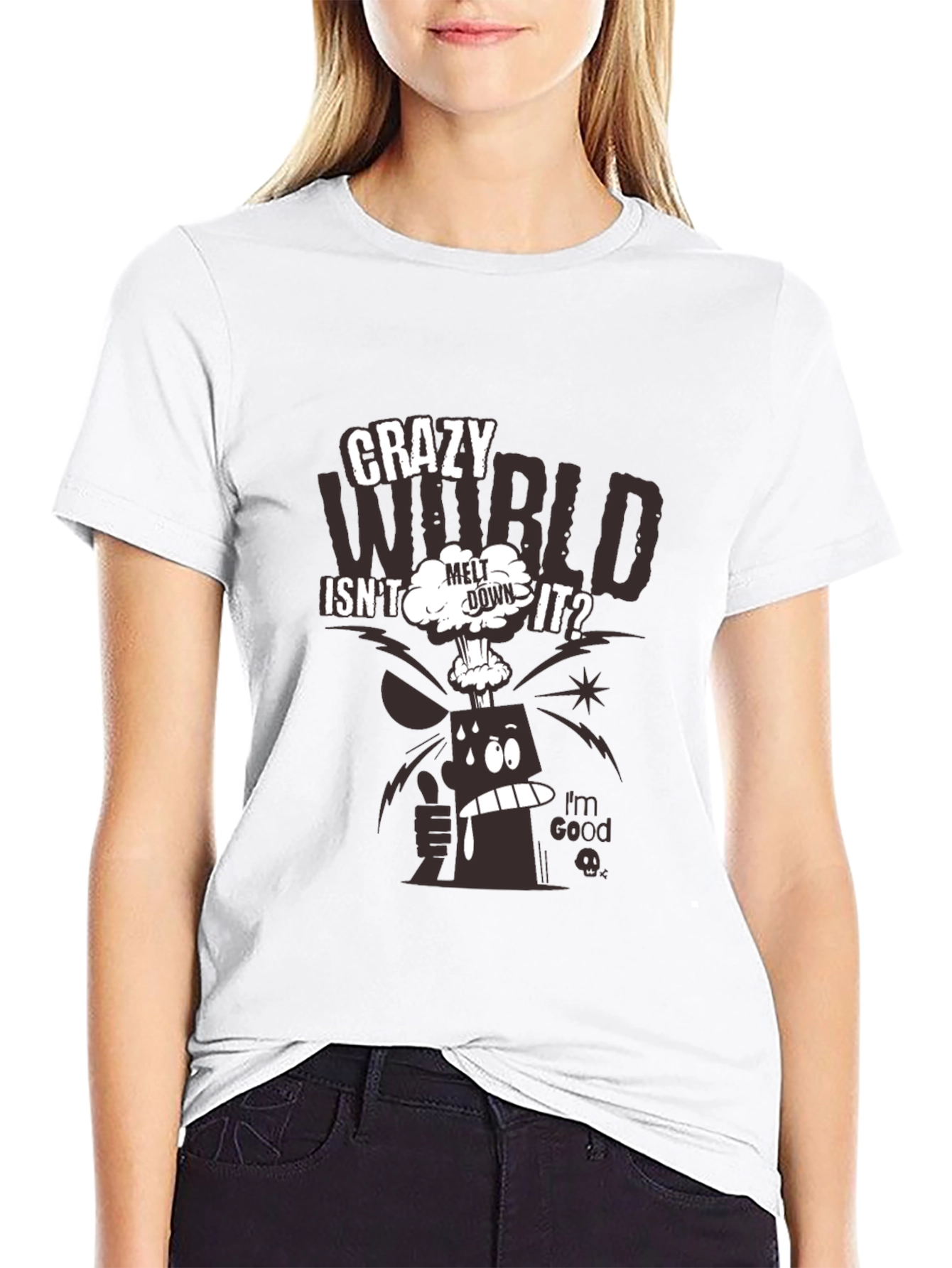Crazy World Graphic Print T-Shirt