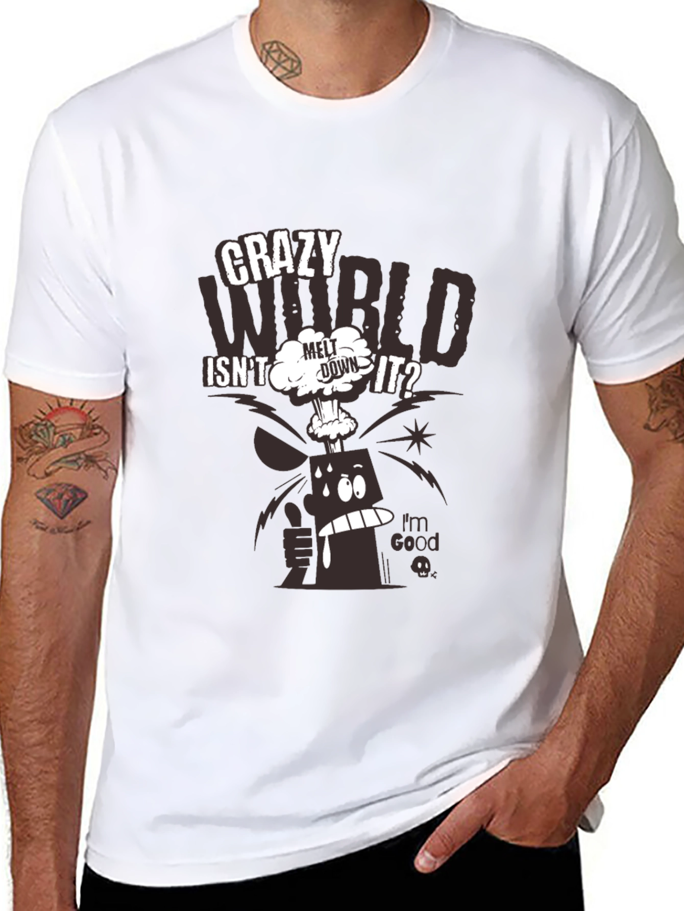 Crazy World Graphic Print T-Shirt