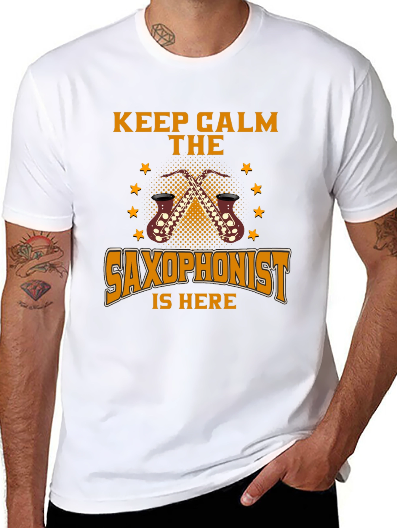 Keep Calm Saxophonist T-Shirt - Black