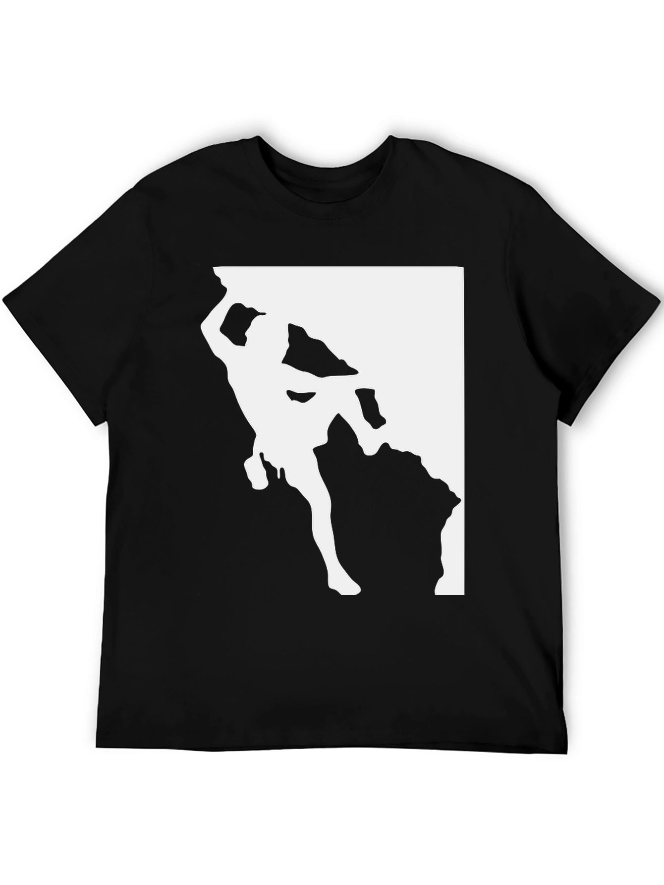 Rock Climbing T-Shirt - Black Tee with Climber Graphic