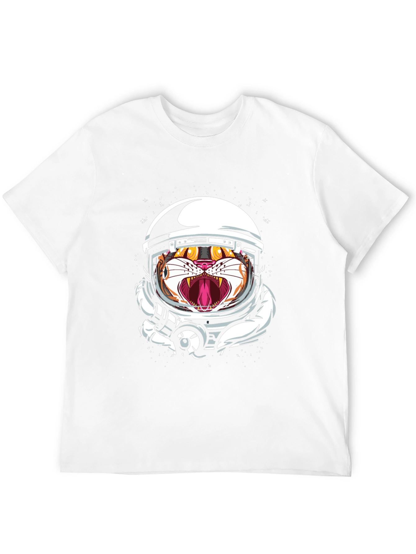 Tiger Astronaut Graphic Print Black T-Shirt