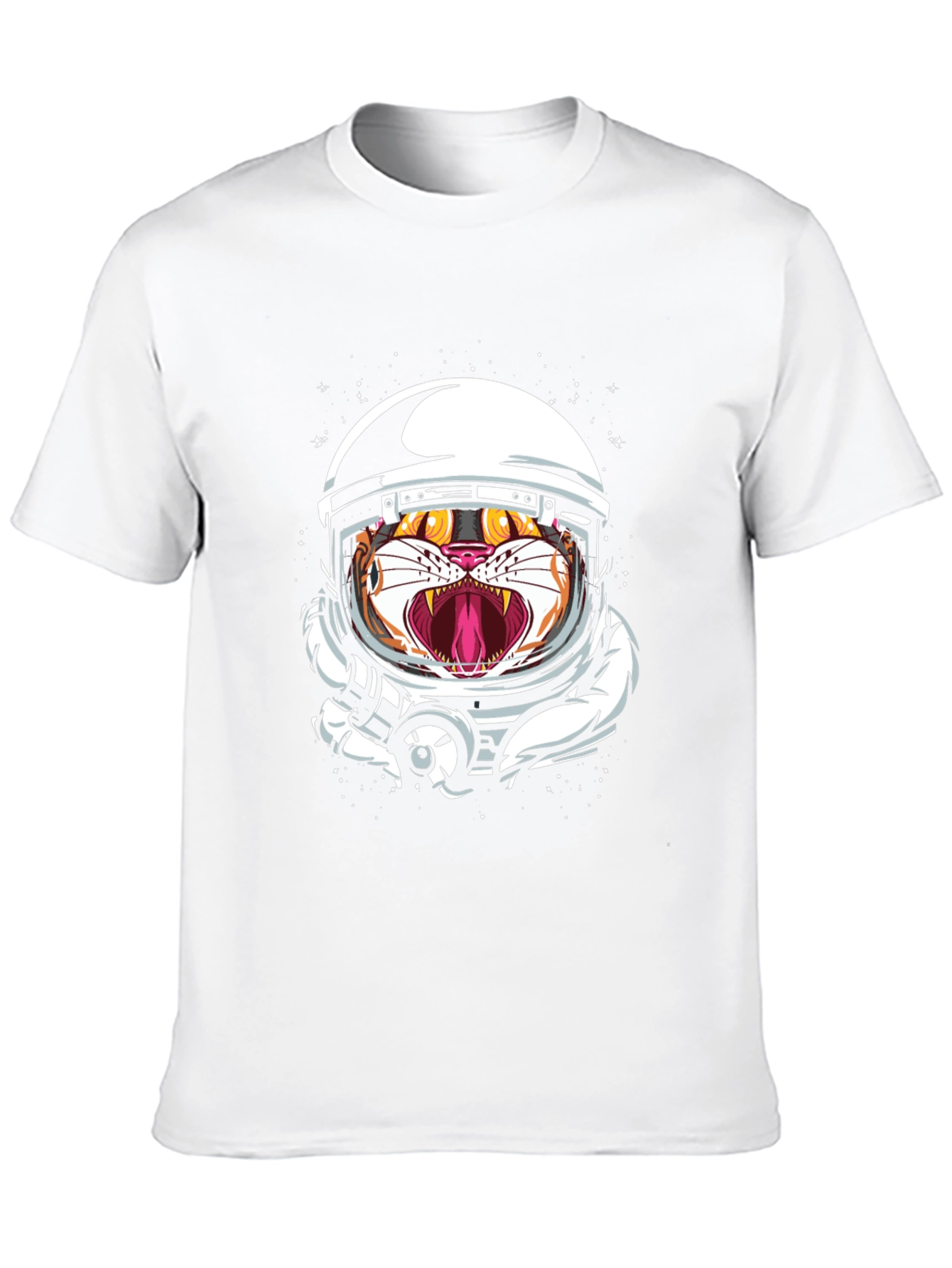 Tiger Astronaut Graphic Print Black T-Shirt