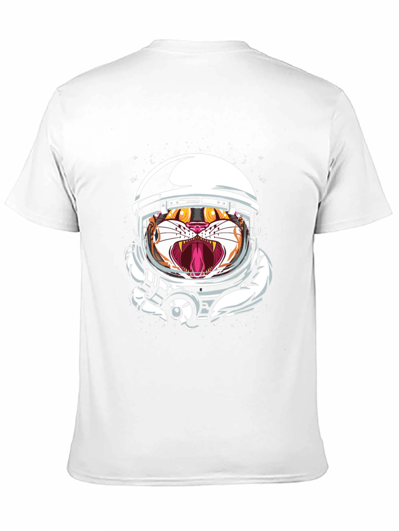 Tiger Astronaut Graphic Print Black T-Shirt
