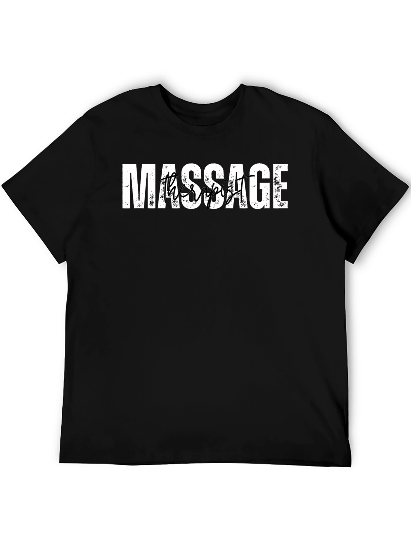 Massage Therapist Graphic Tee - Black Cotton Blend Shirt
