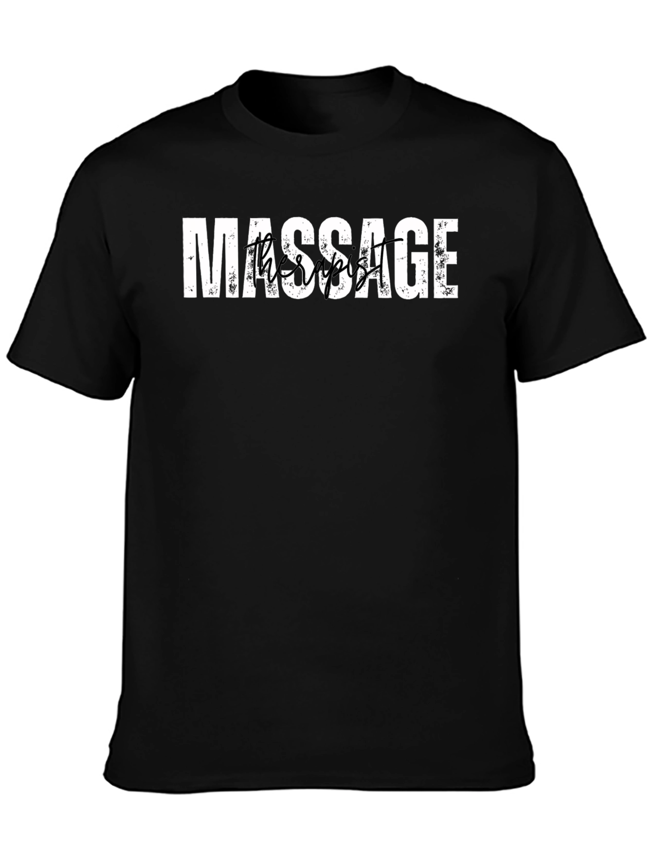 Massage Therapist Graphic Tee - Black Cotton Blend Shirt