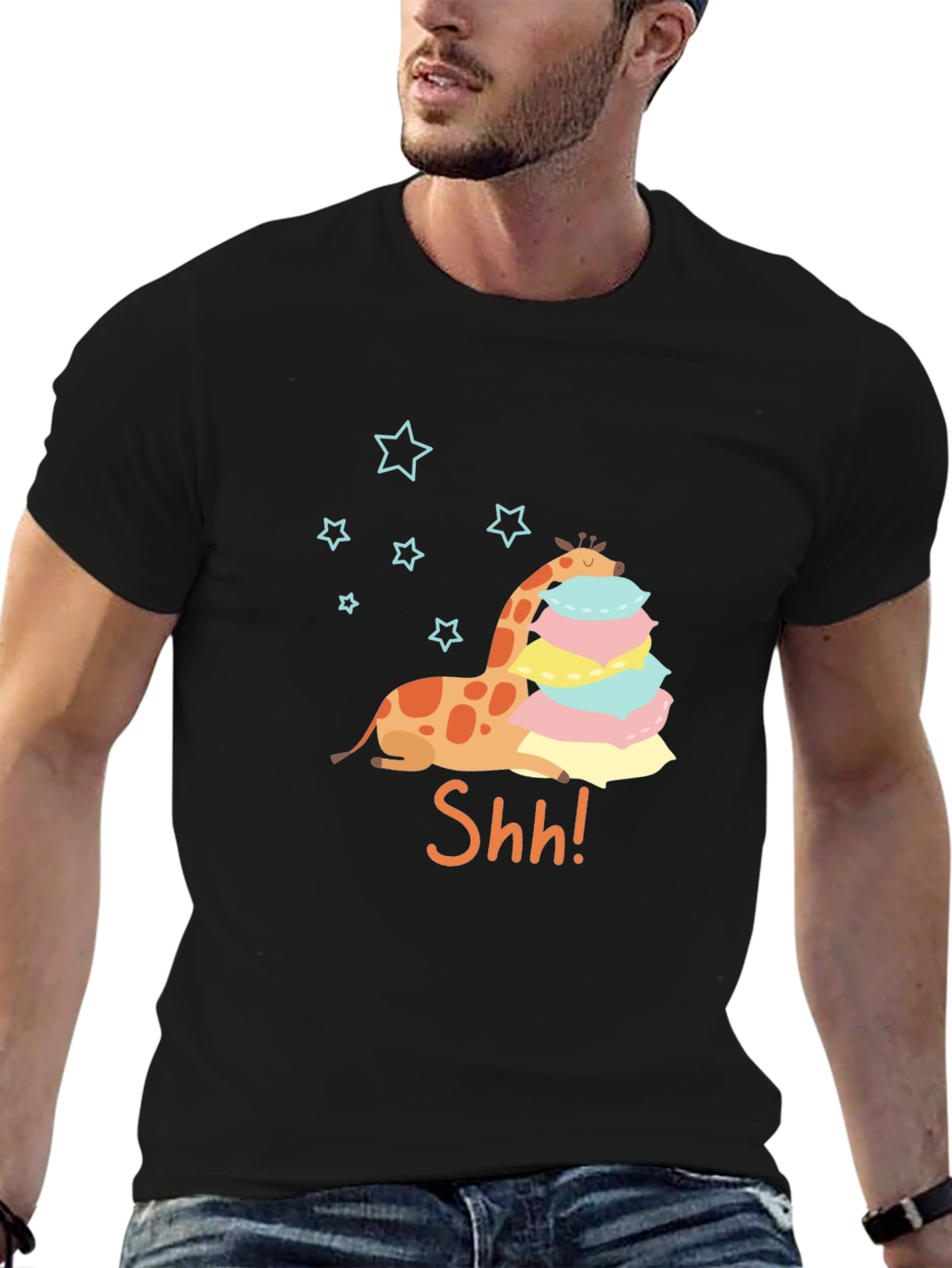 Giraffe Shh! Graphic Tee - Cute & Comfy T-Shirt