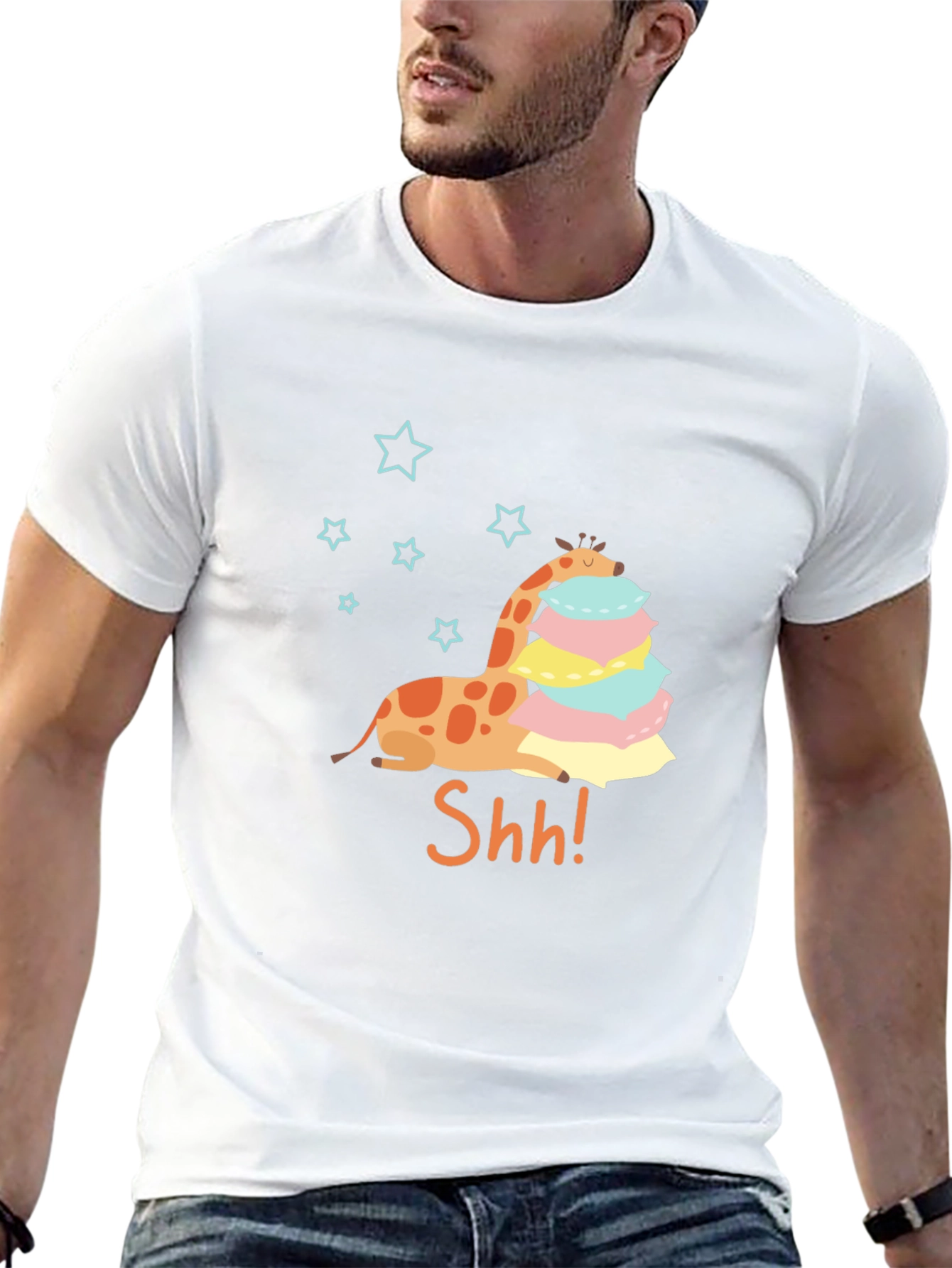 Giraffe Shh! Graphic Tee - Cute & Comfy T-Shirt