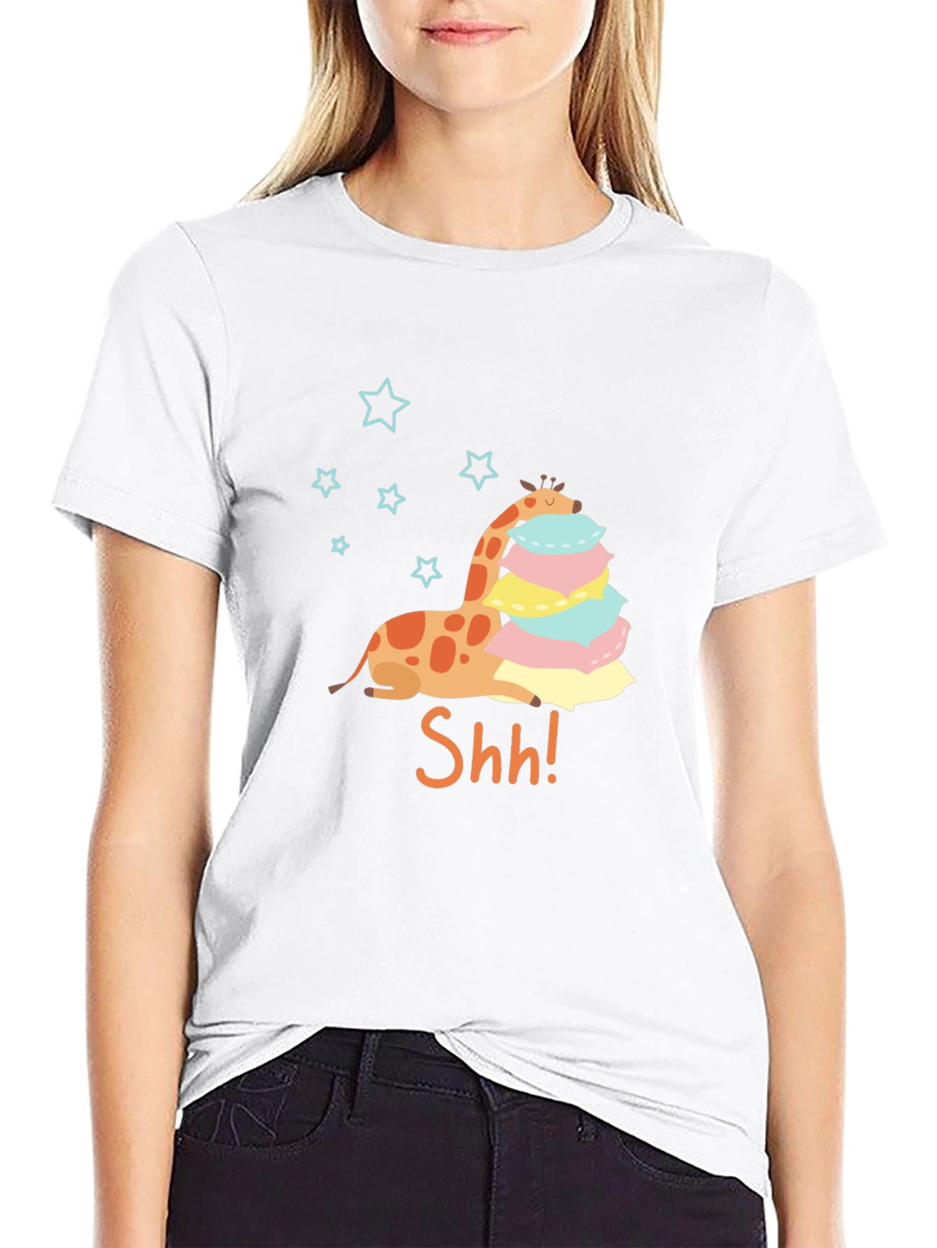 Giraffe Shh! Graphic Tee - Cute & Comfy T-Shirt