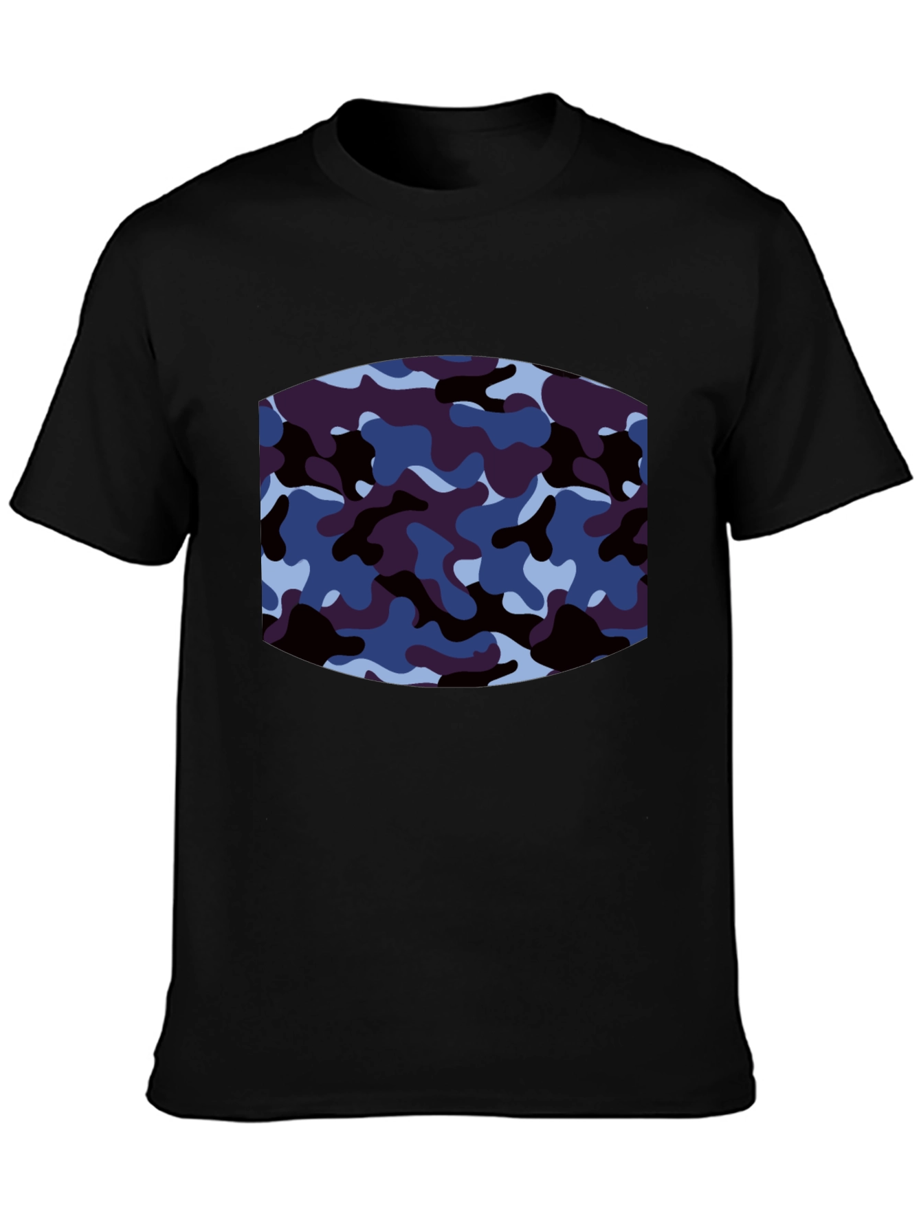 Mens Camo Graphic Print Black T-Shirt