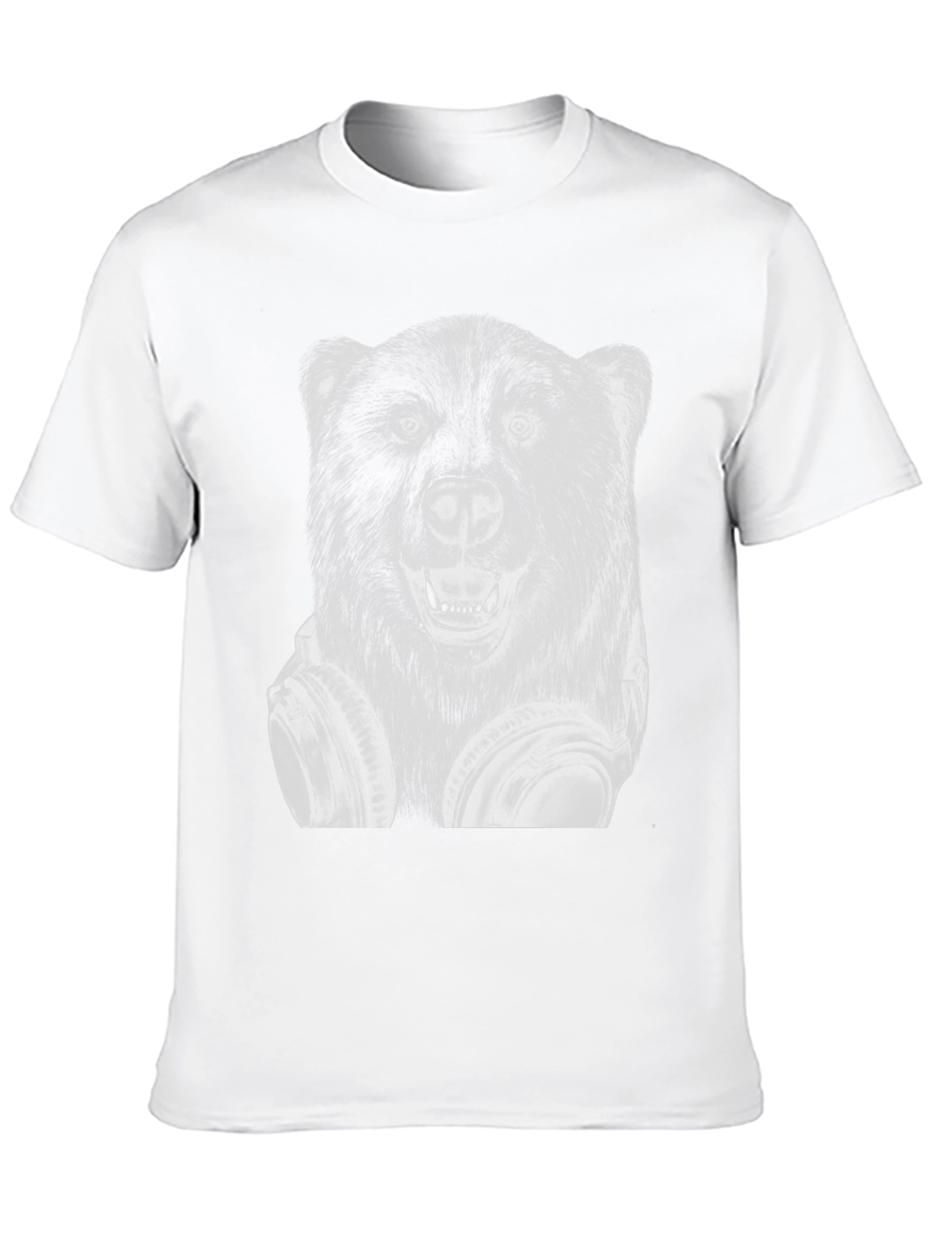 Cool Bear Headphones Graphic T-Shirt - Black