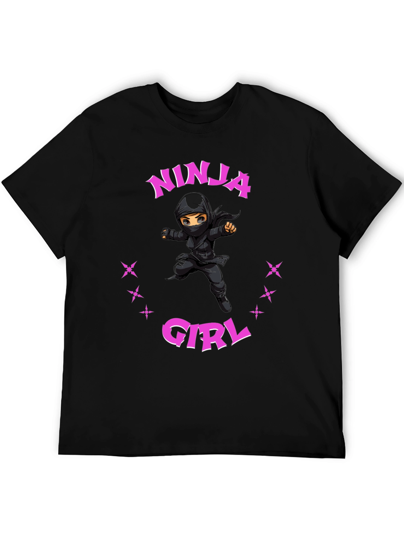 Ninja Girl Graphic Tee - Unisex Black T-Shirt
