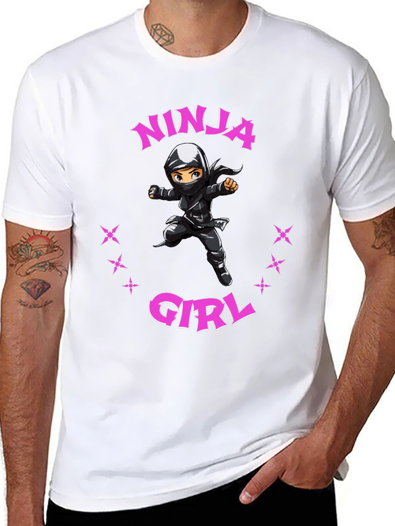 Ninja Girl Graphic Tee - Unisex Black T-Shirt
