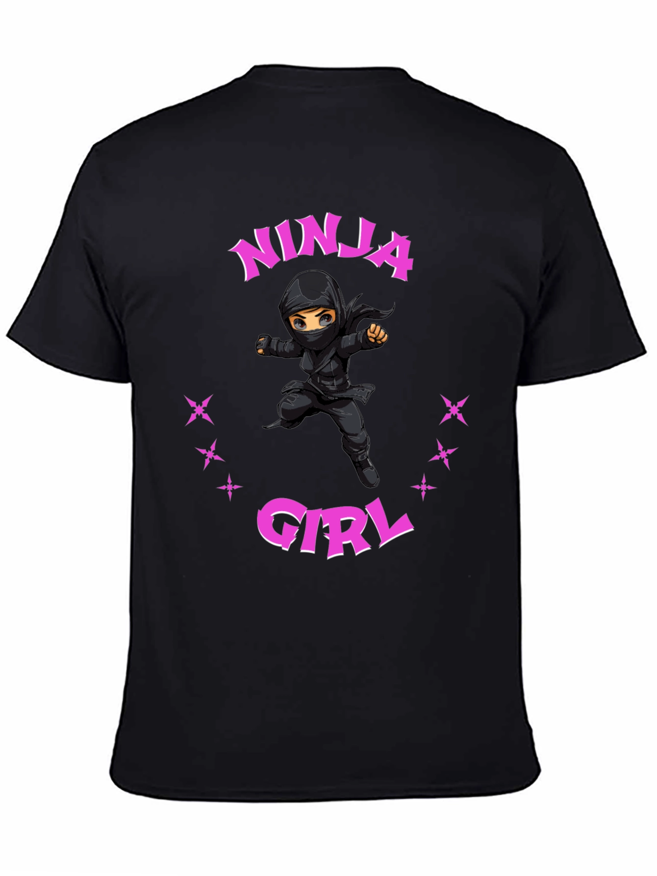 Ninja Girl Graphic Tee - Unisex Black T-Shirt