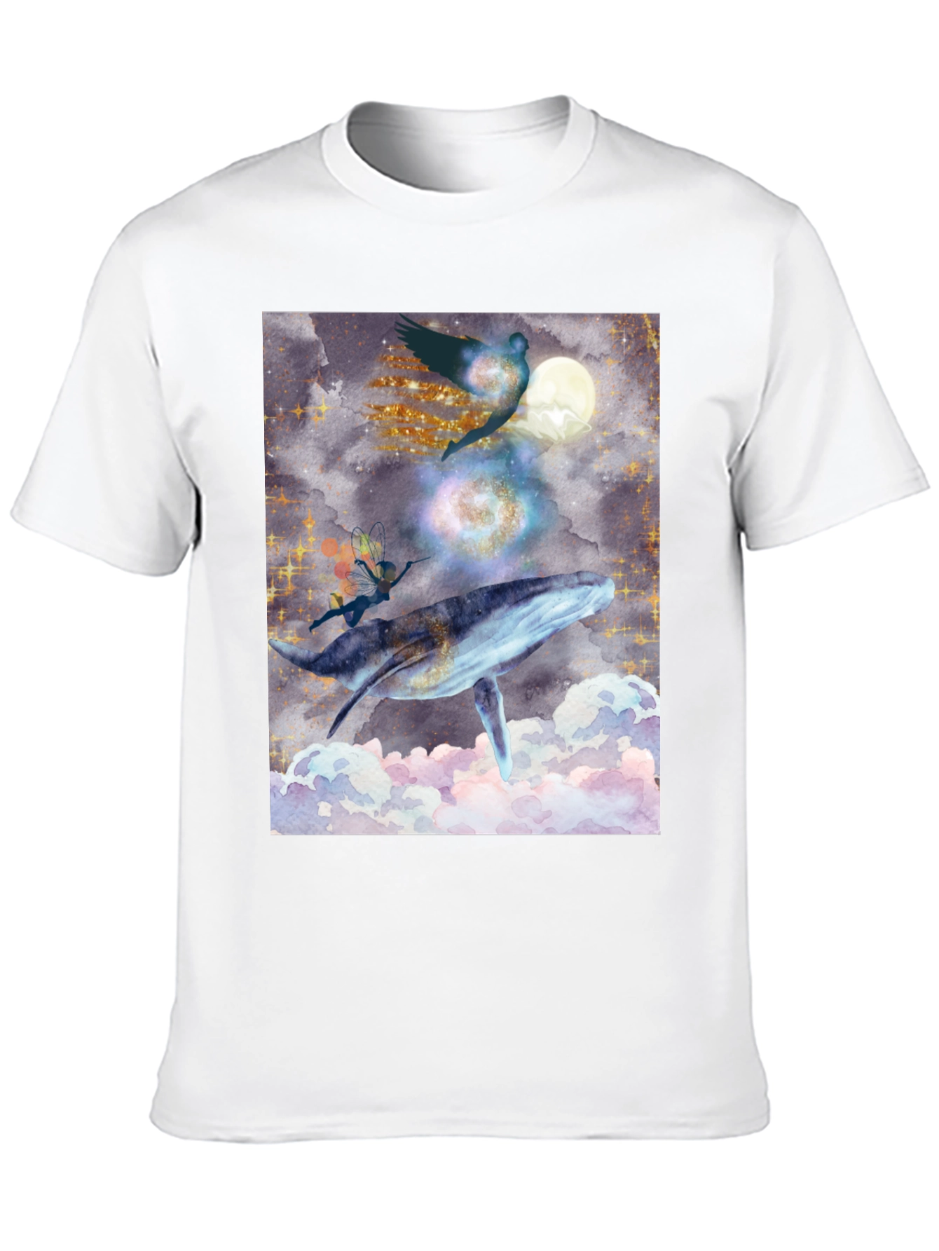 Whimsical Whale Ride Graphic T-Shirt