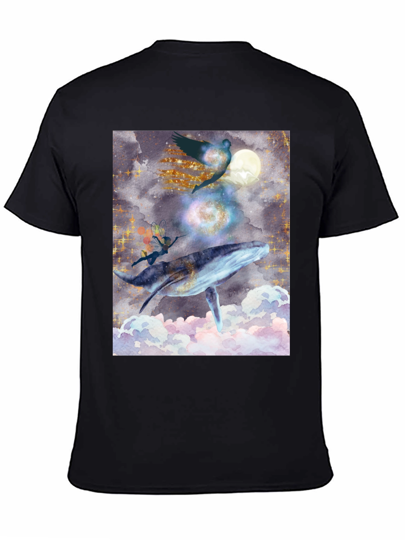 Whimsical Whale Ride Graphic T-Shirt