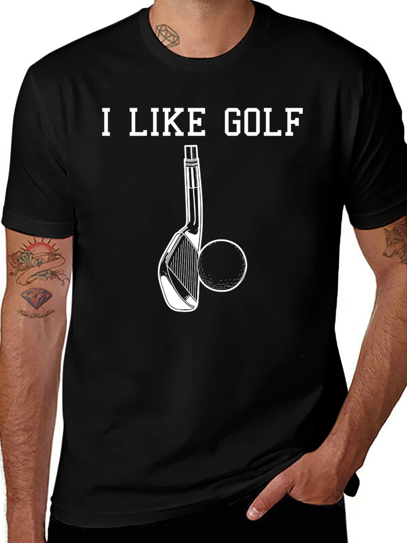 I Like Golf Black T-Shirt
