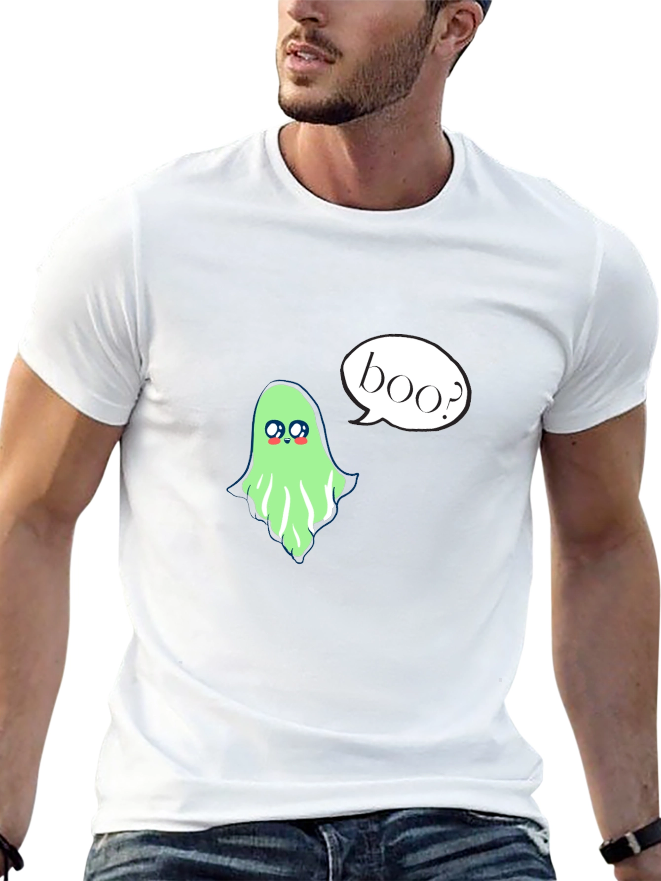 Boo Ghost Graphic T-Shirt - Spooky & Fun