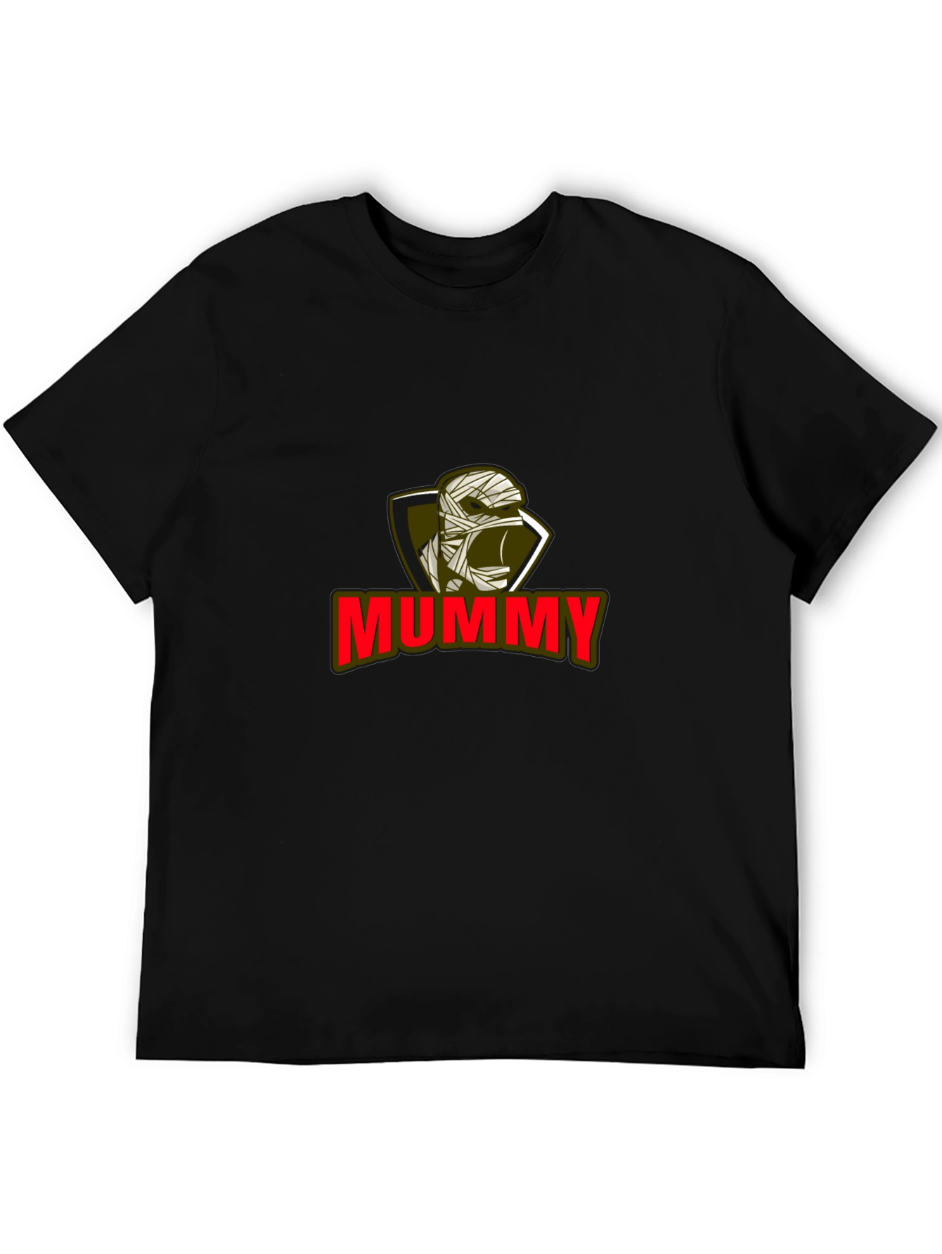 Mummy Graphic Tee - Black Cotton Blend T-Shirt