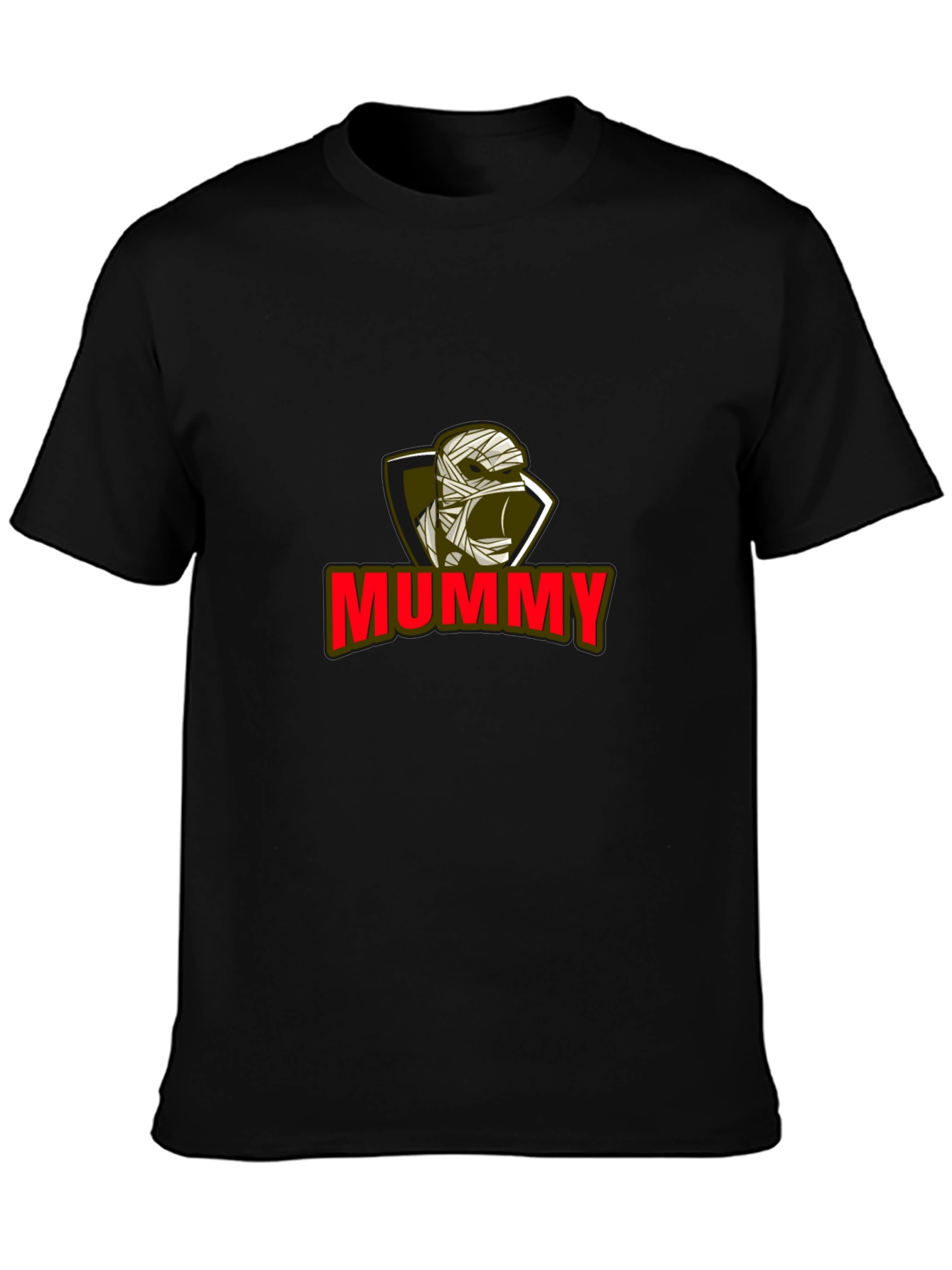Mummy Graphic Tee - Black Cotton Blend T-Shirt