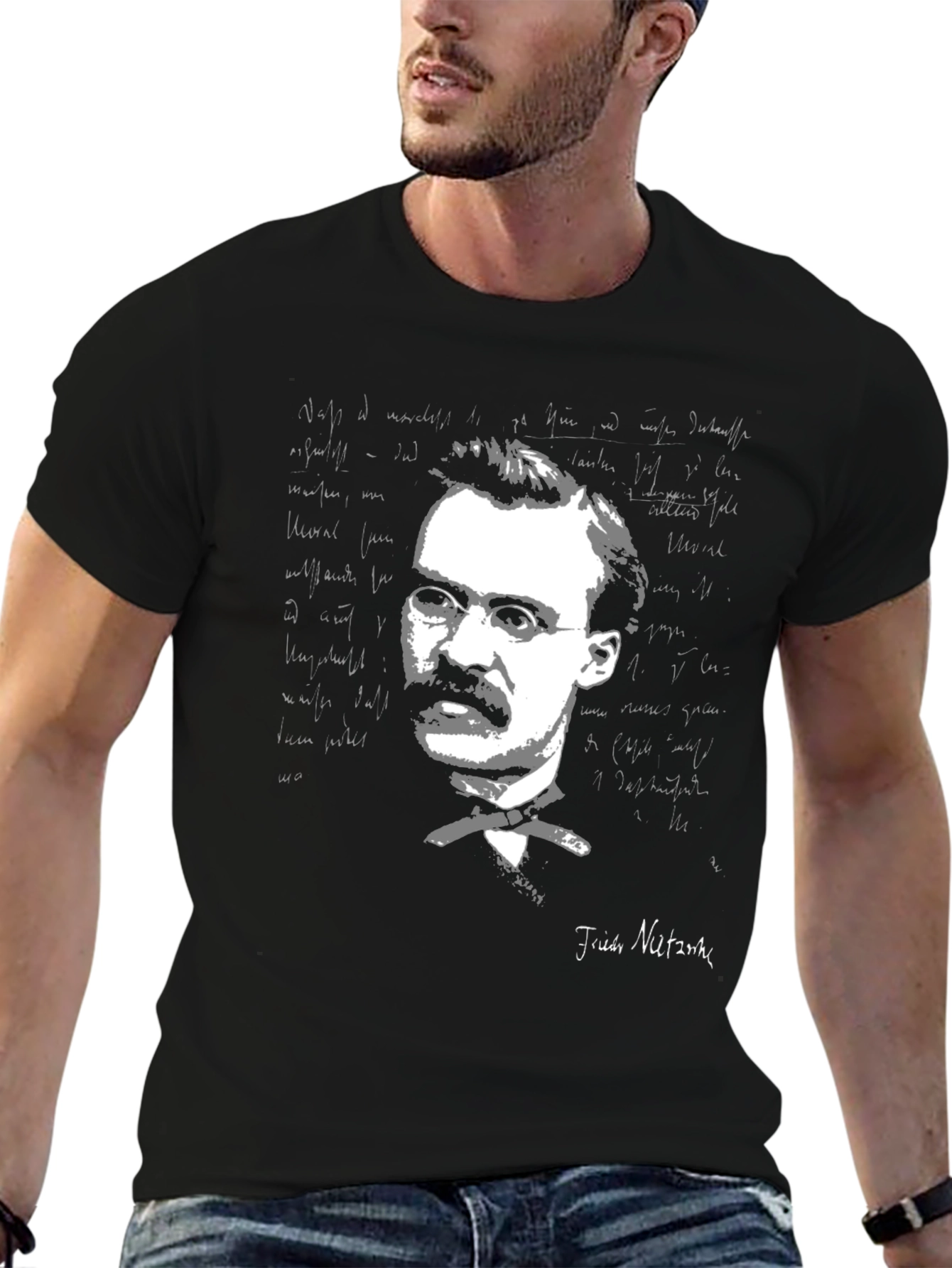 Nietzsche Portrait Graphic T-Shirt