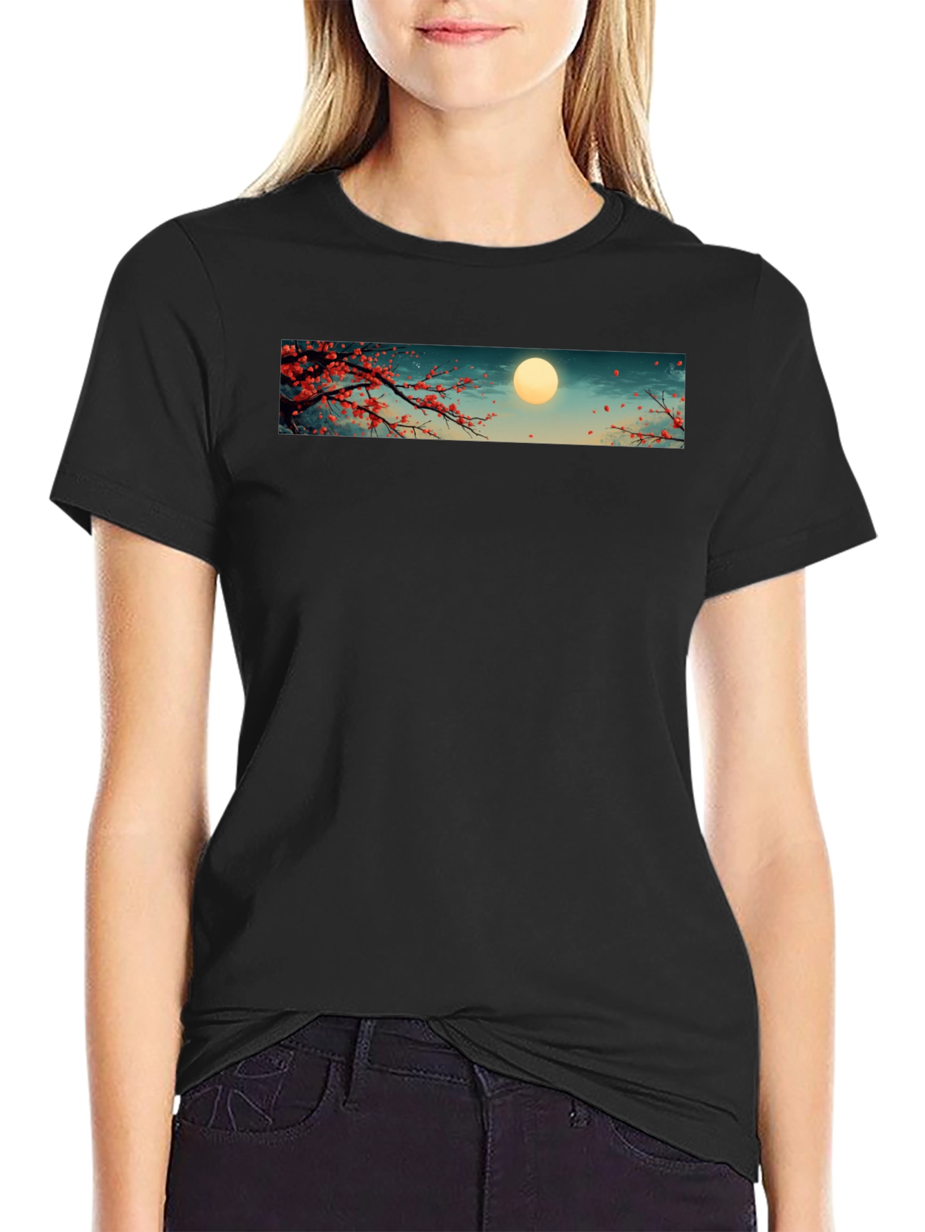 Sakura Moon T-Shirt - Japanese Cherry Blossom Tee