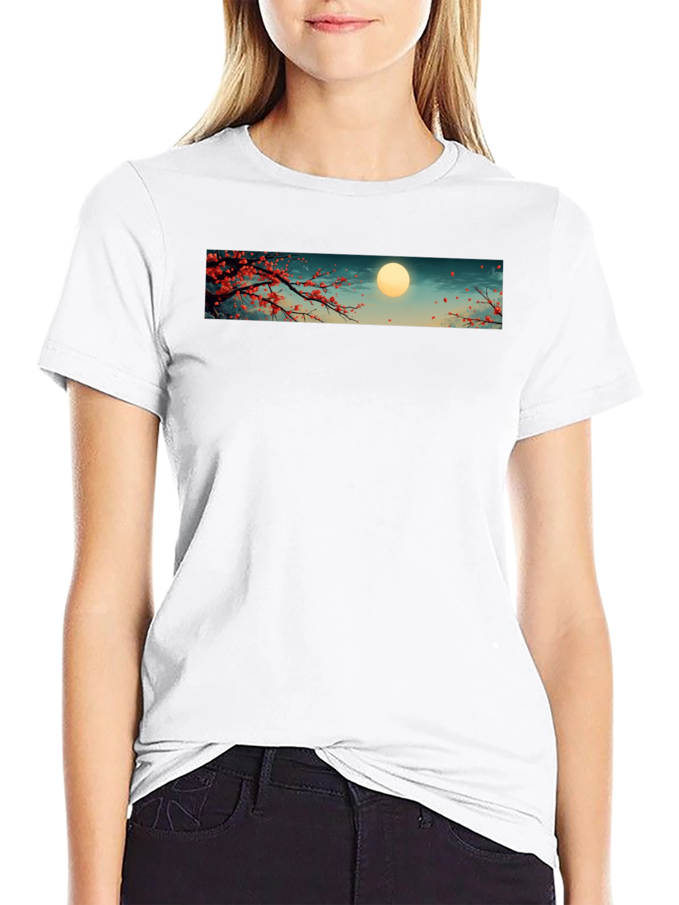 Sakura Moon T-Shirt - Japanese Cherry Blossom Tee