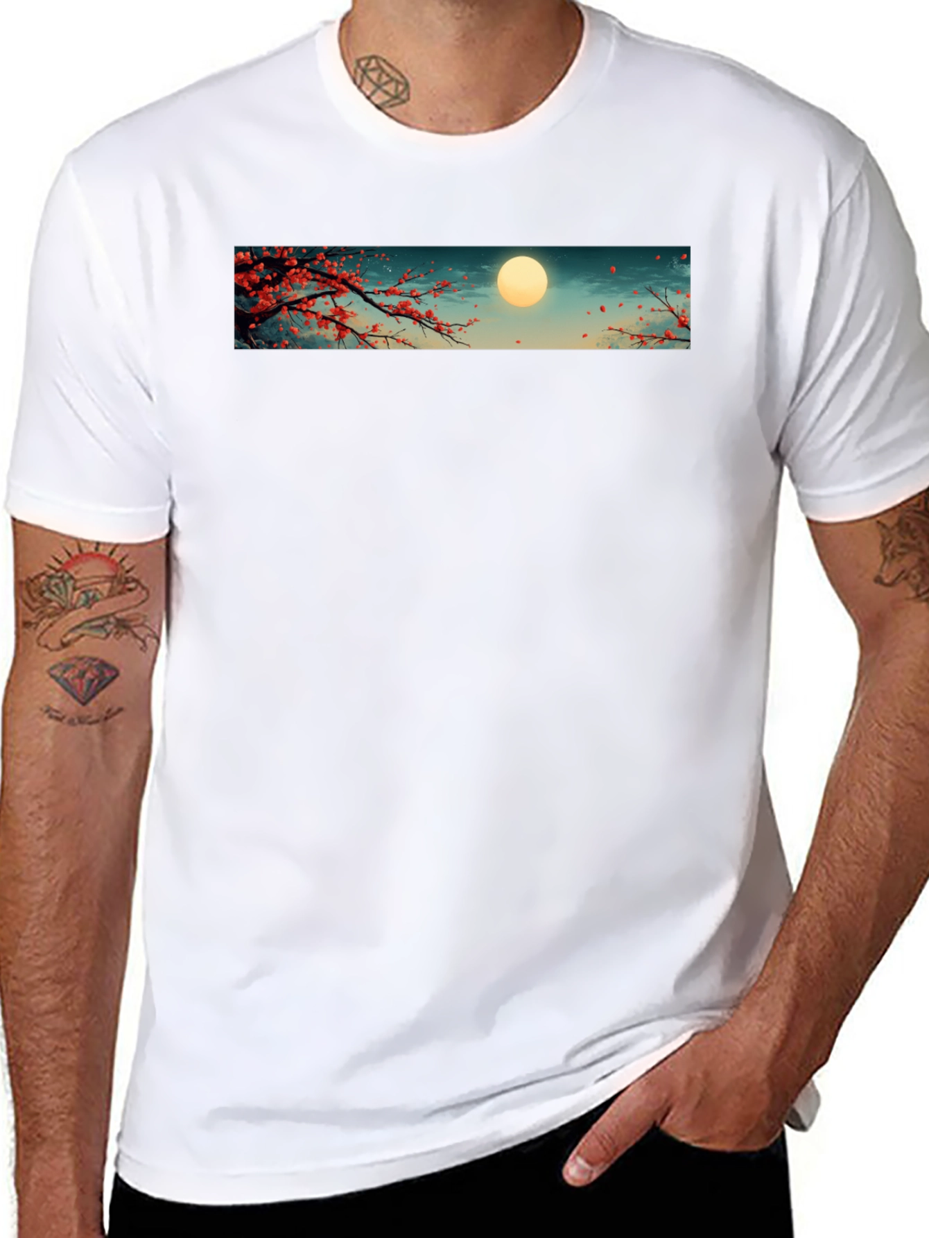 Sakura Moon T-Shirt - Japanese Cherry Blossom Tee