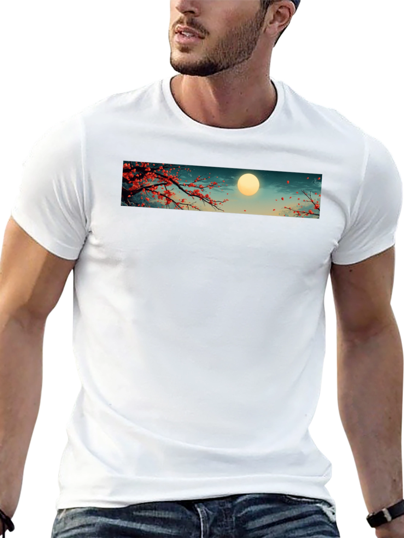 Sakura Moon T-Shirt - Japanese Cherry Blossom Tee