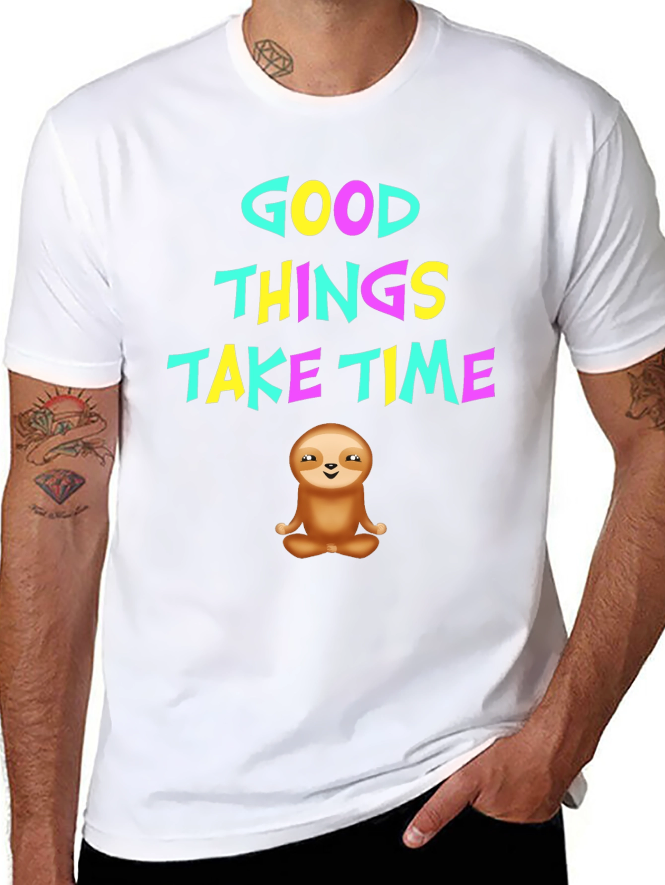Good Things Take Time Sloth Graphic T-Shirt
