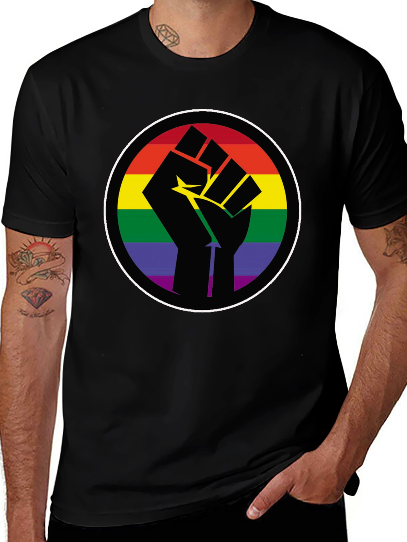 Pride Fist T-Shirt - Rainbow Empowerment Tee