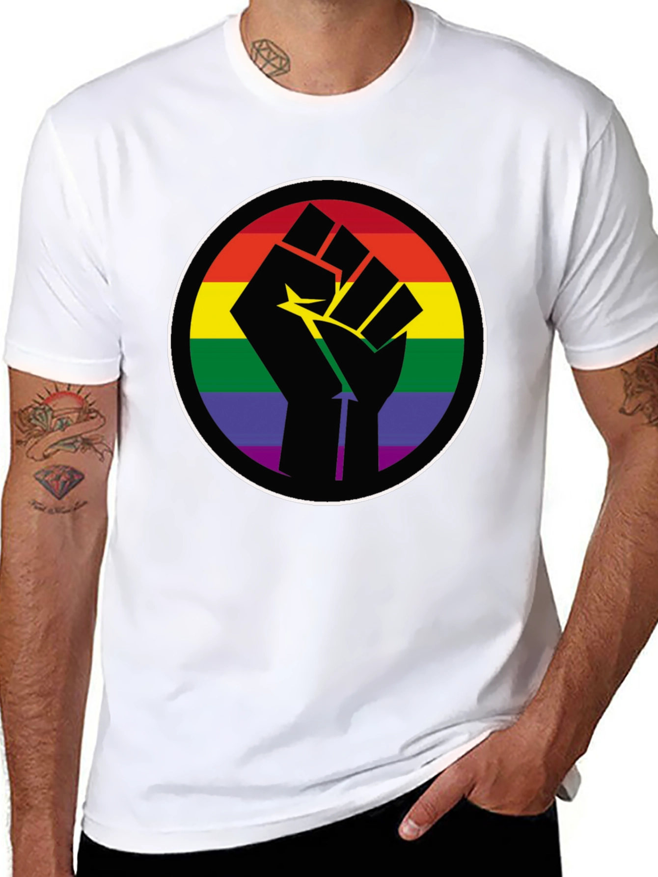 Pride Fist T-Shirt - Rainbow Empowerment Tee