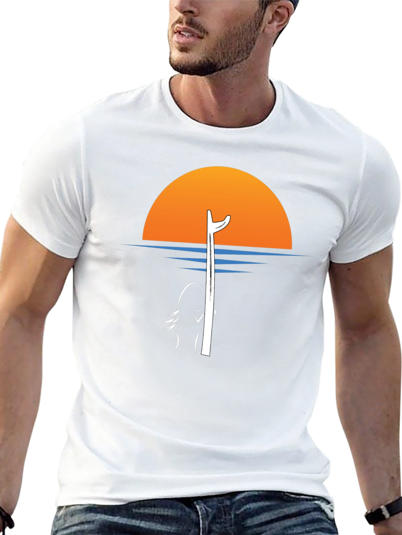 Sunset Surfer Graphic Tee - Black