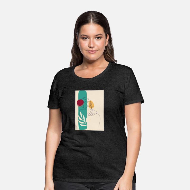 Drawn Flat Face Woman And Back Hair
