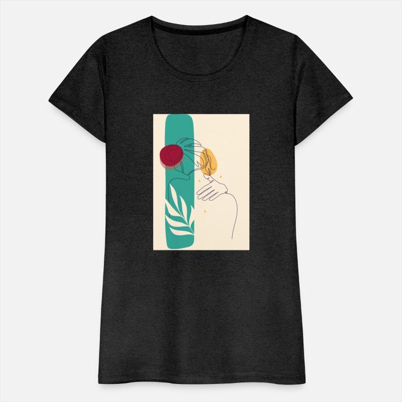 Drawn Flat Face Woman And Back Hair