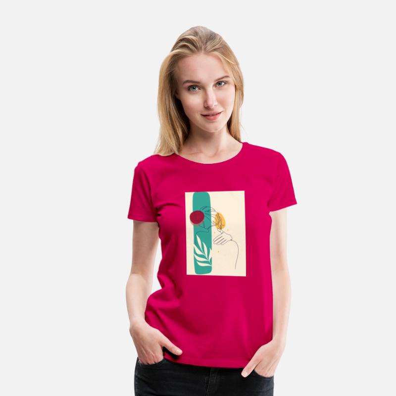 Drawn Flat Face Woman And Back Hair