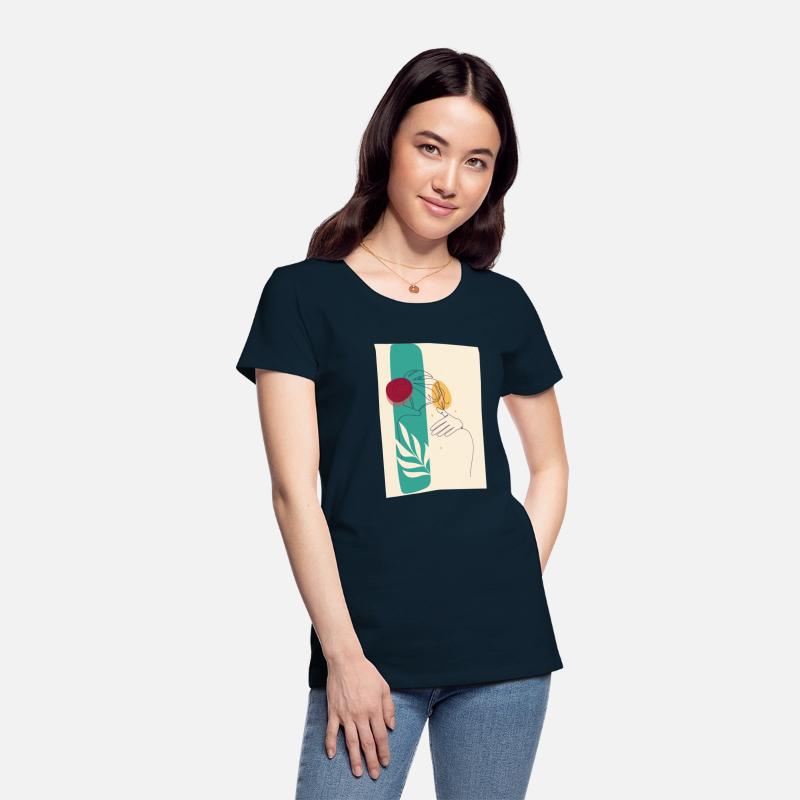 Drawn Flat Face Woman And Back Hair