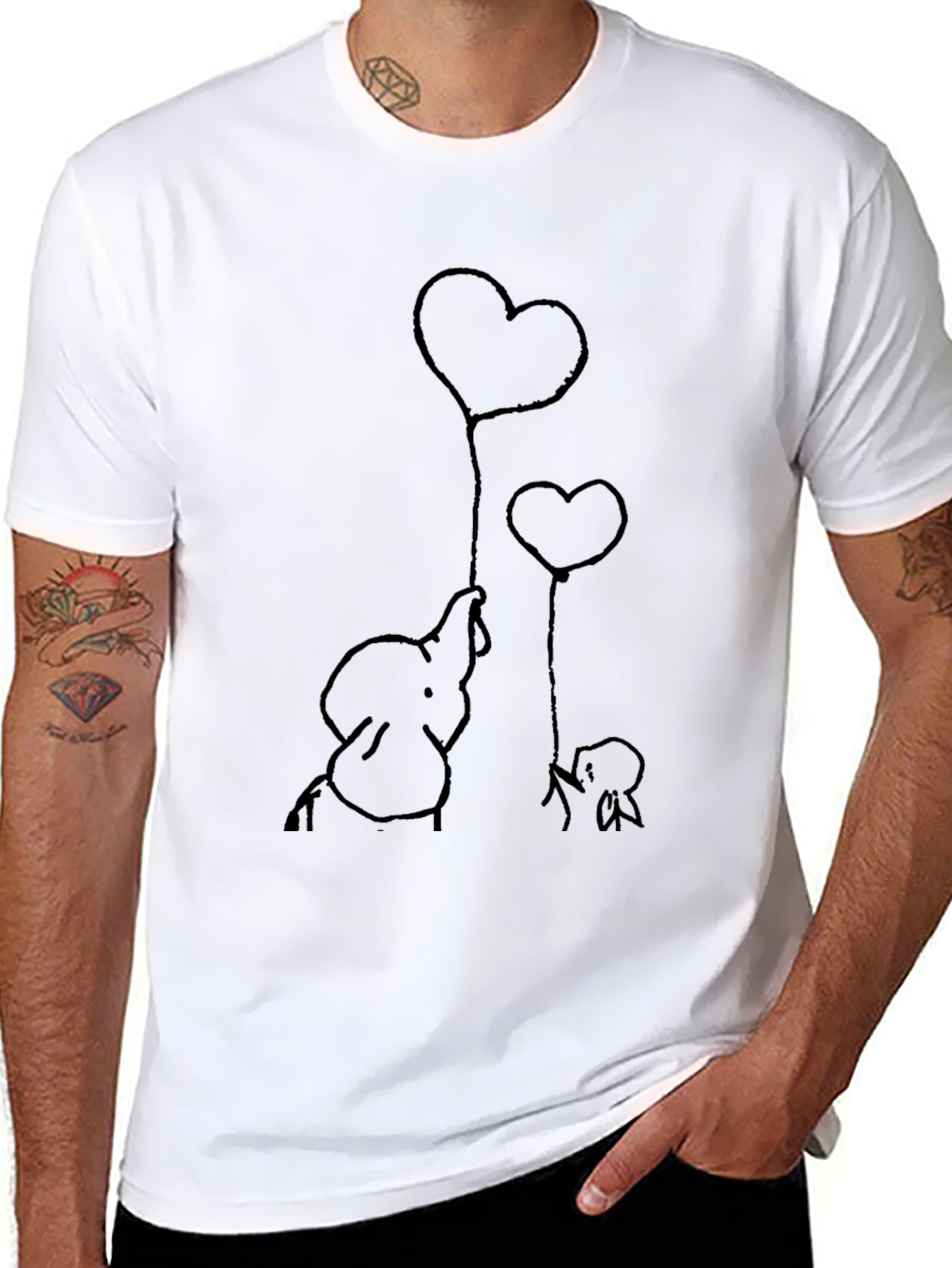 Elephant Heart Balloons Graphic Tee