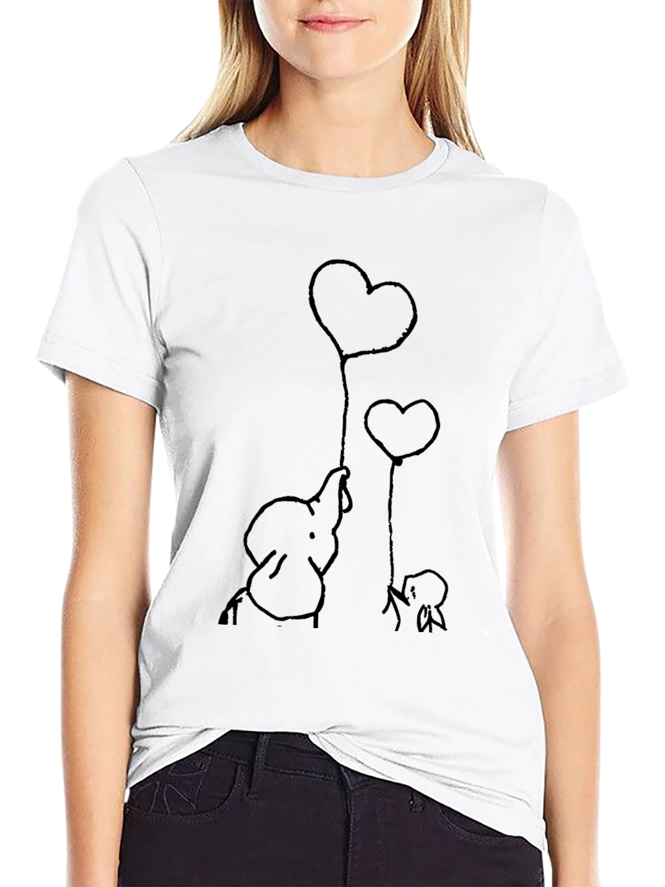 Elephant Heart Balloons Graphic Tee