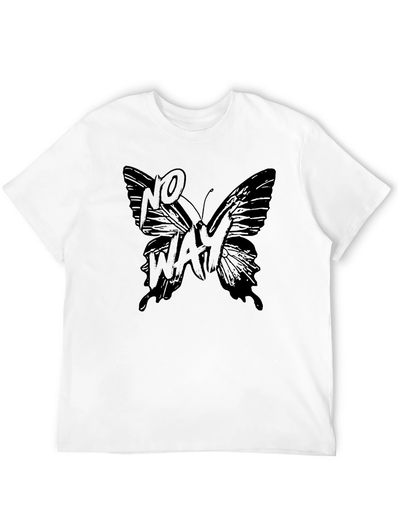 No Way Butterfly Black T-Shirt - Mens