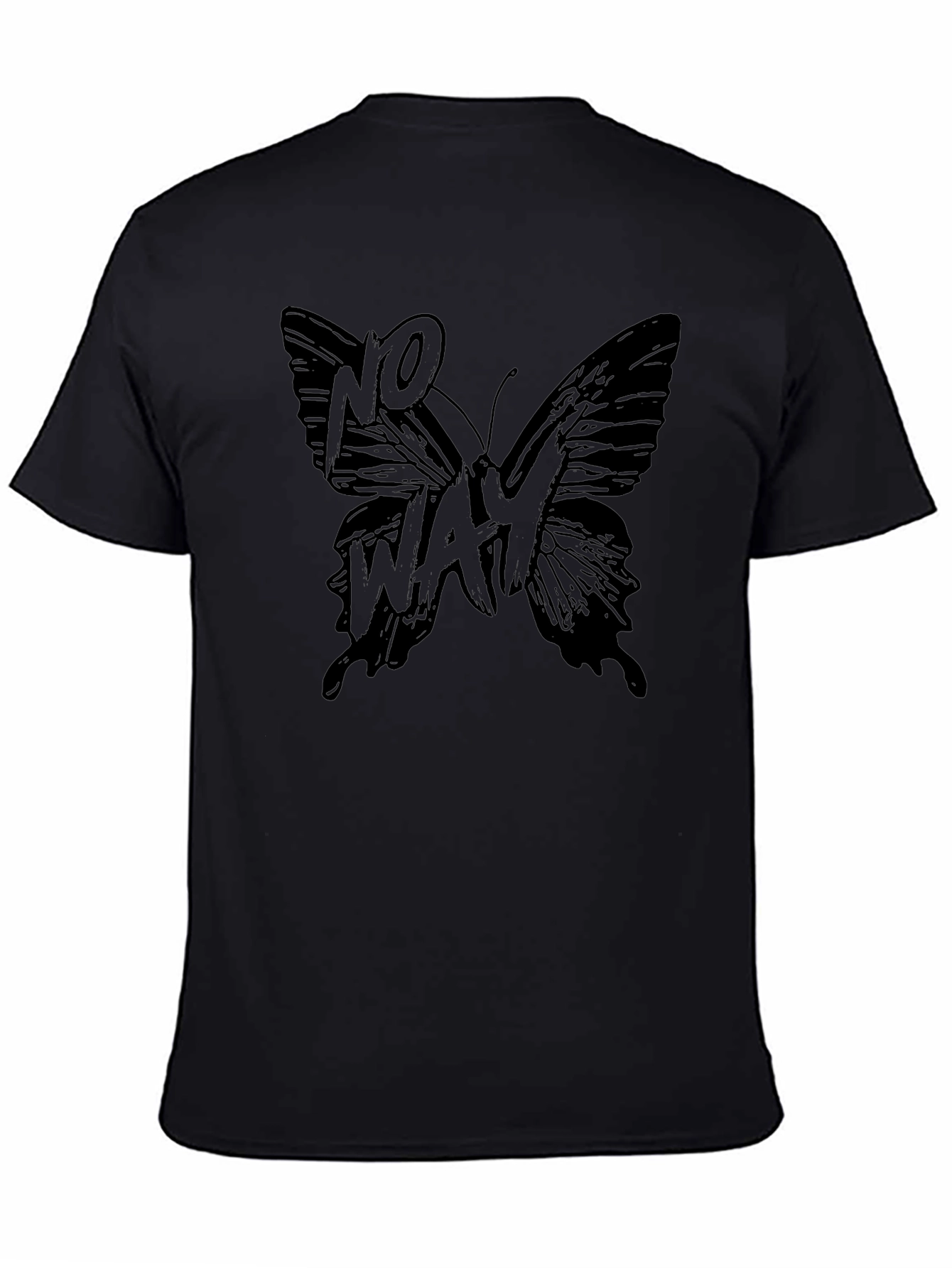No Way Butterfly Black T-Shirt - Mens