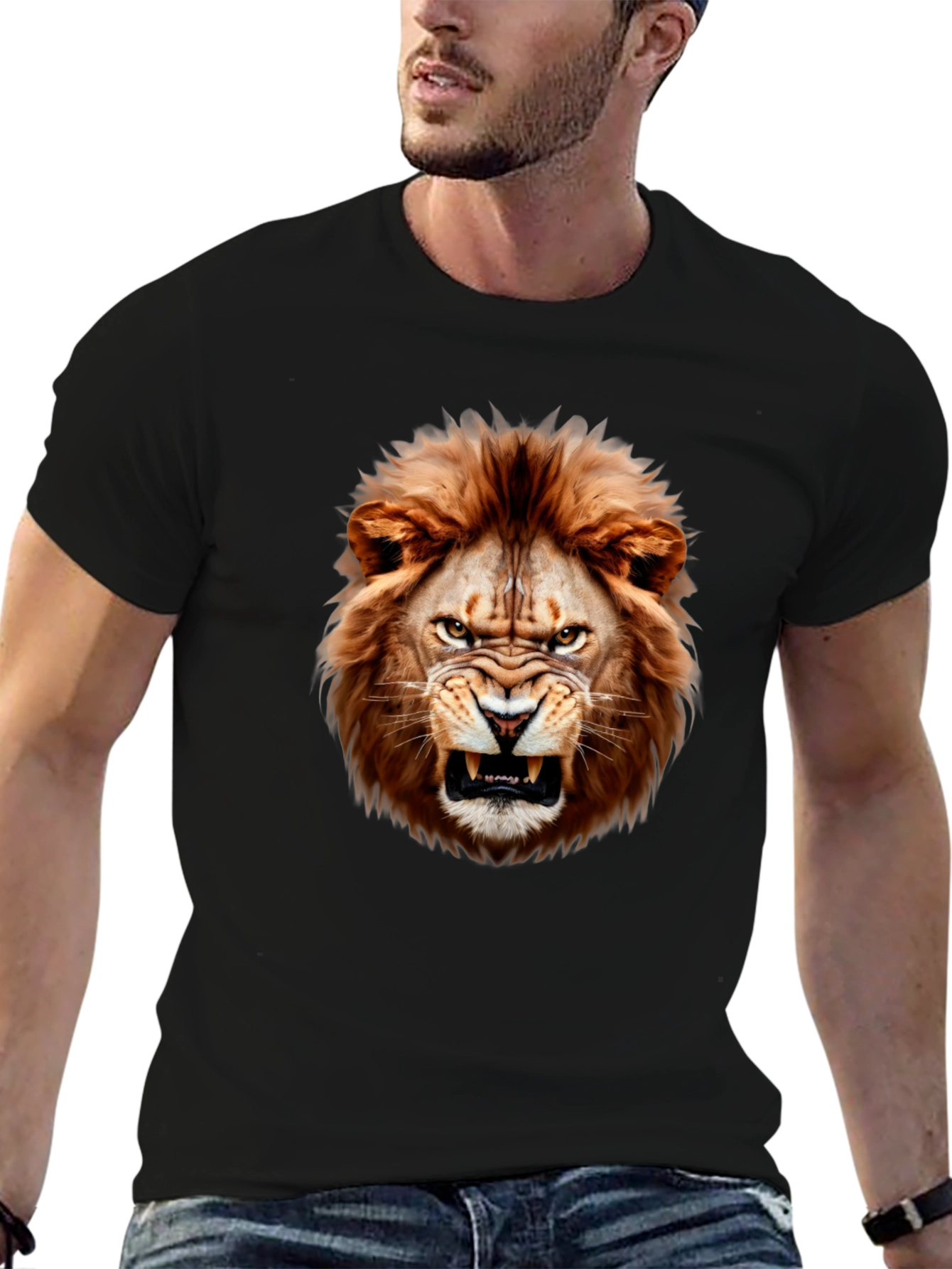 Roaring Lion Graphic T-Shirt - Bold Animal Print