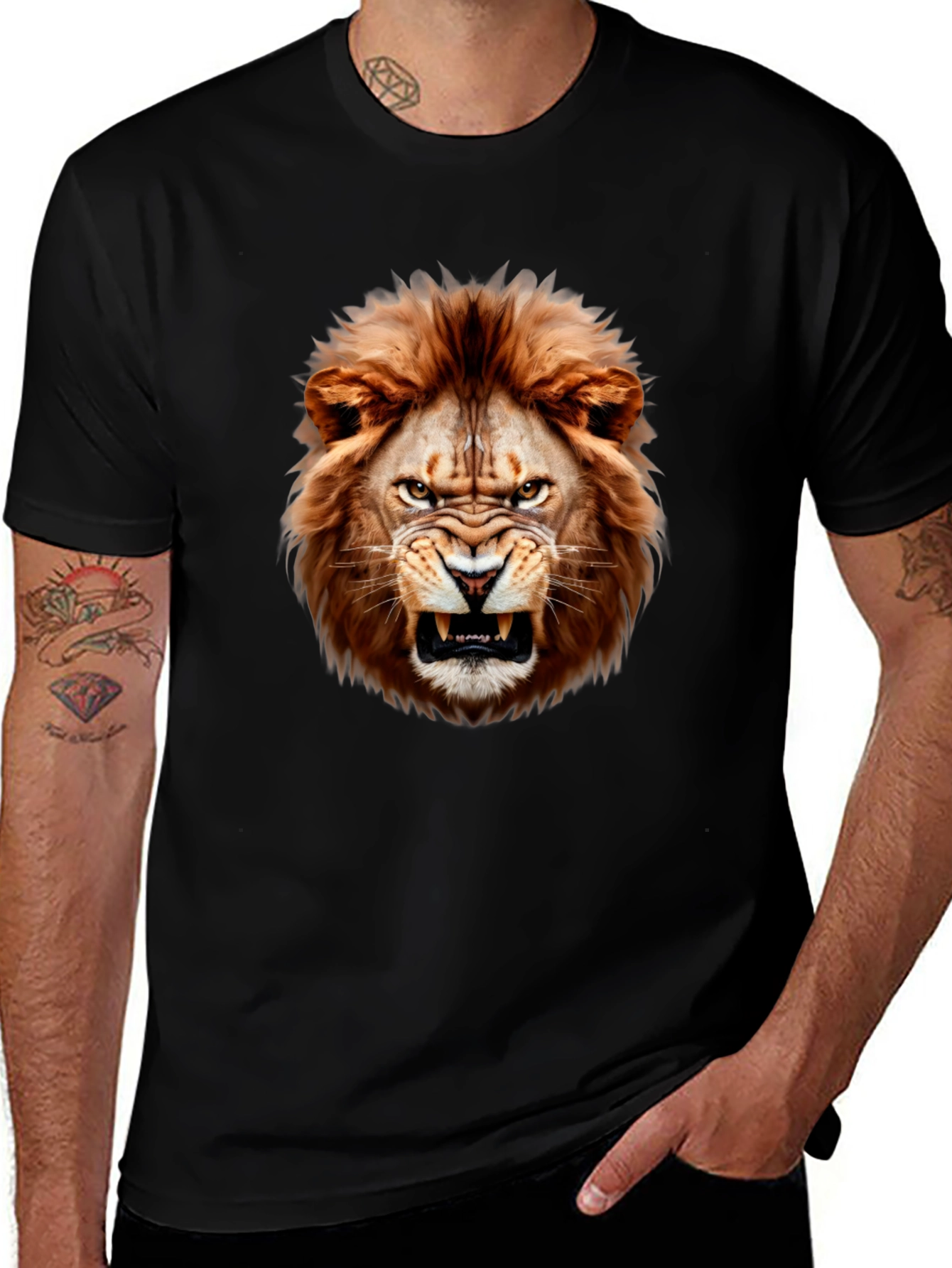Roaring Lion Graphic T-Shirt - Bold Animal Print