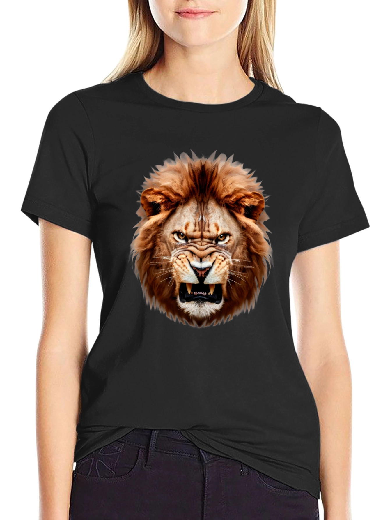 Roaring Lion Graphic T-Shirt - Bold Animal Print
