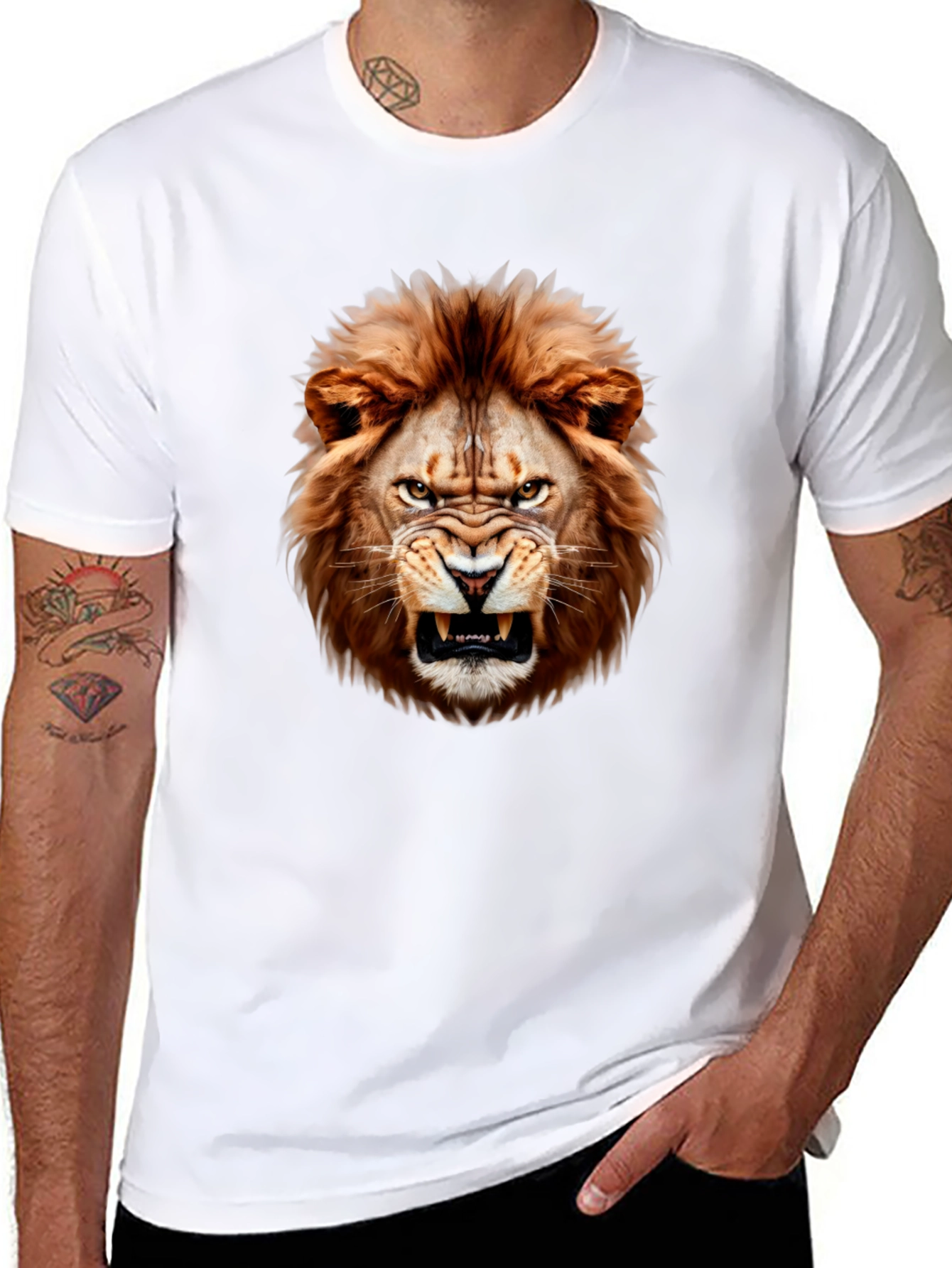 Roaring Lion Graphic T-Shirt - Bold Animal Print
