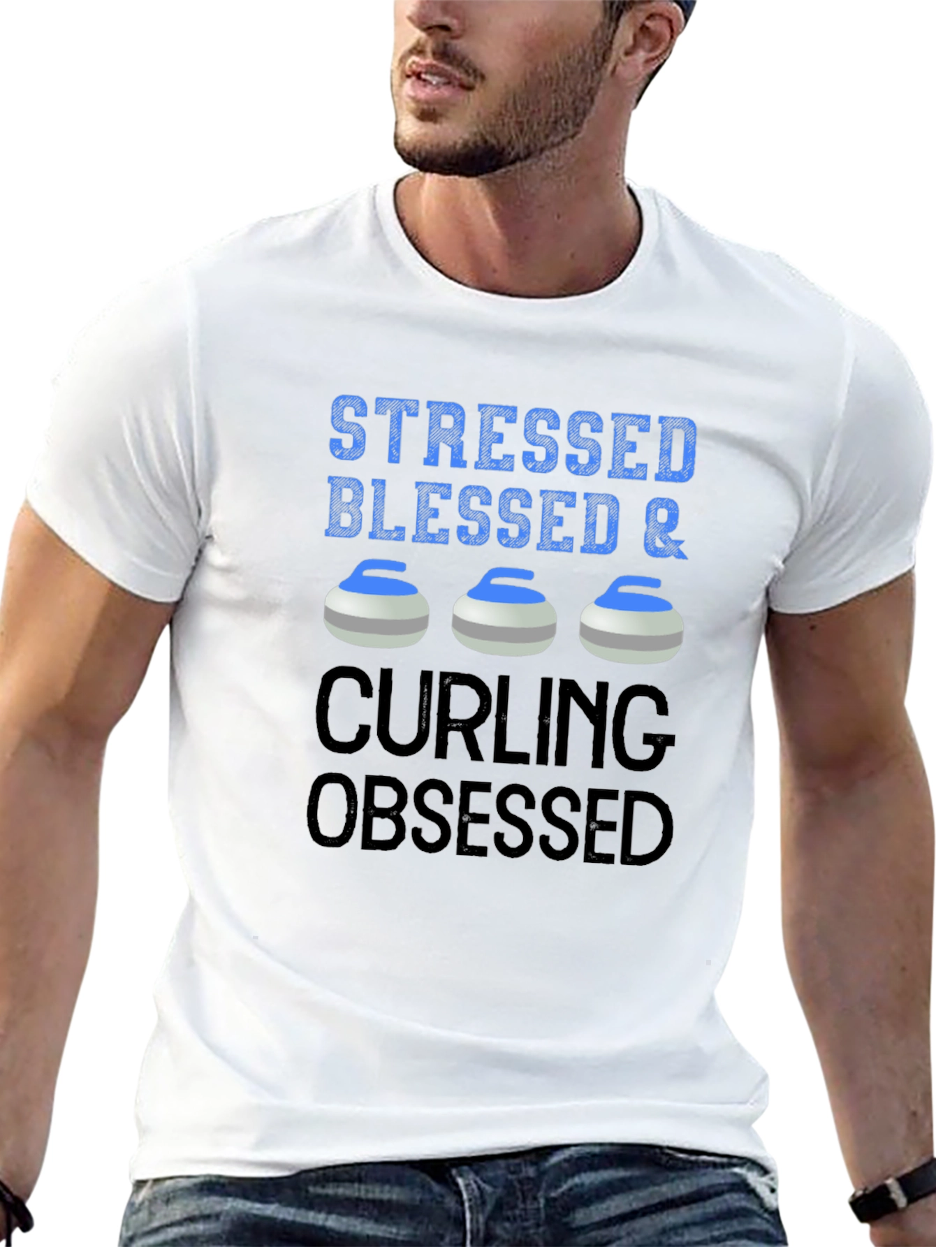 Stressed Blessed & Curling Obsessed T-Shirt