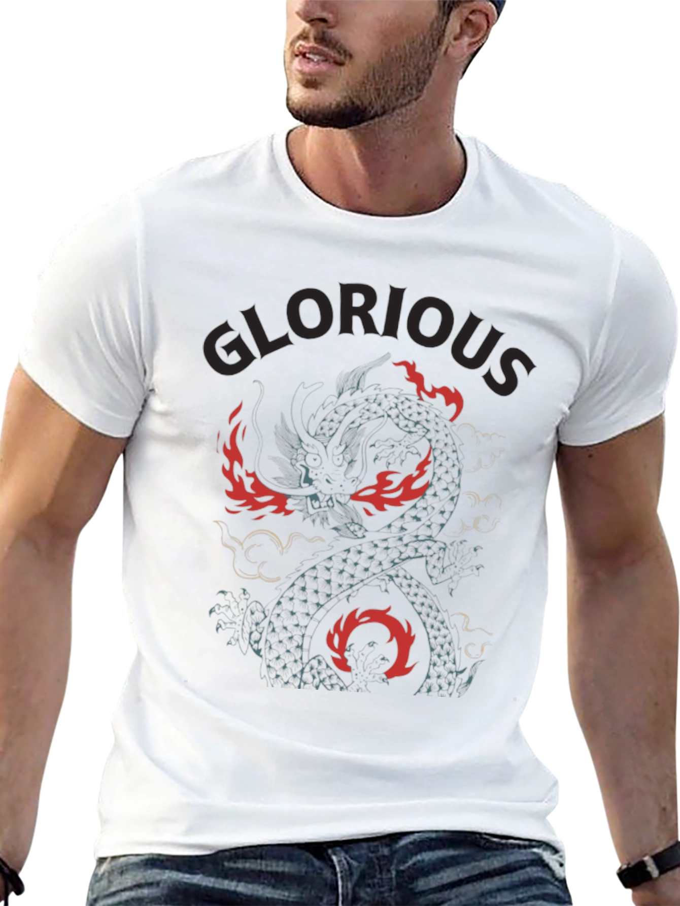 Glorious Dragon Graphic Tee - Black