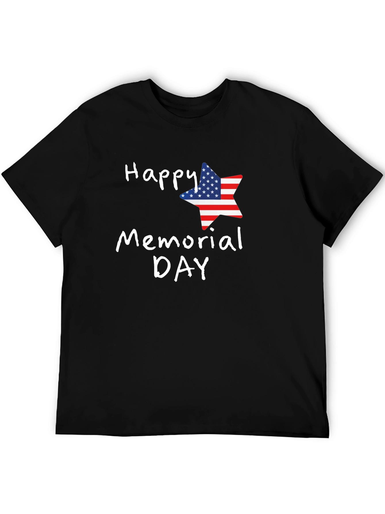 Happy Memorial Day USA Flag Star T-Shirt